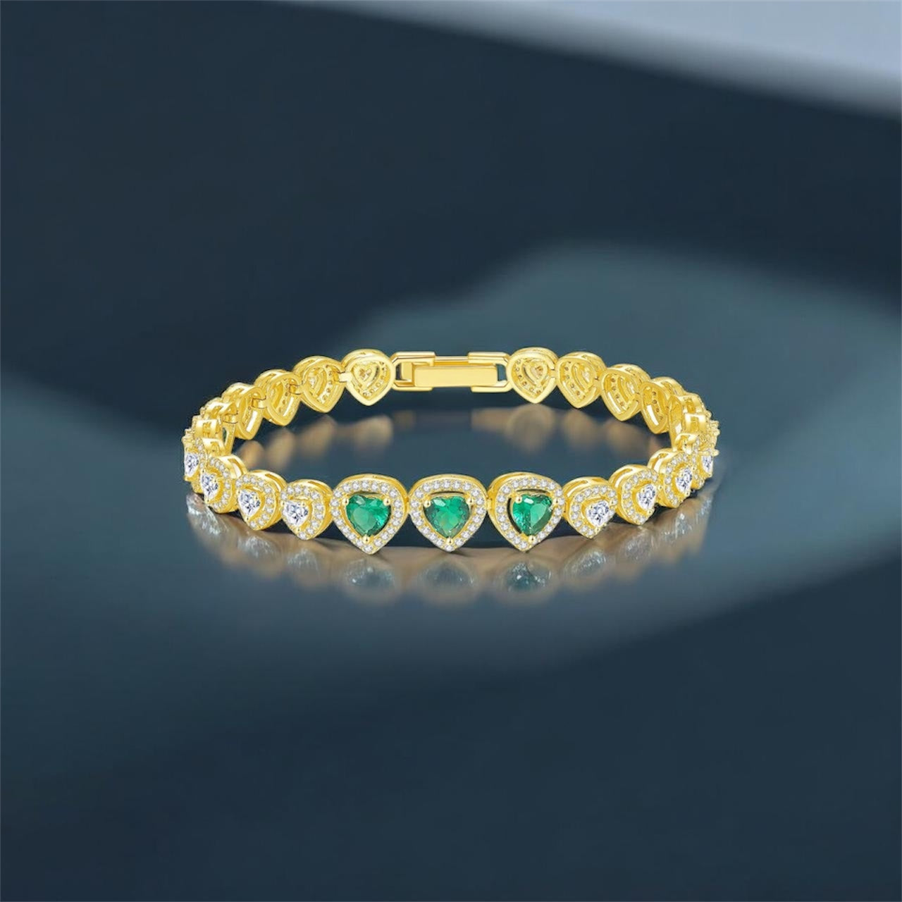 Emerald Heart Bracelet Link