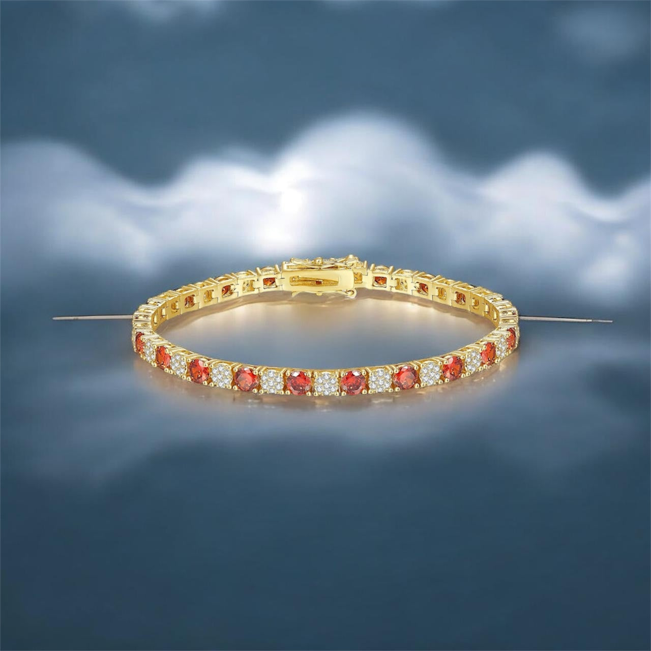 Heart Ruby Bracelet Link