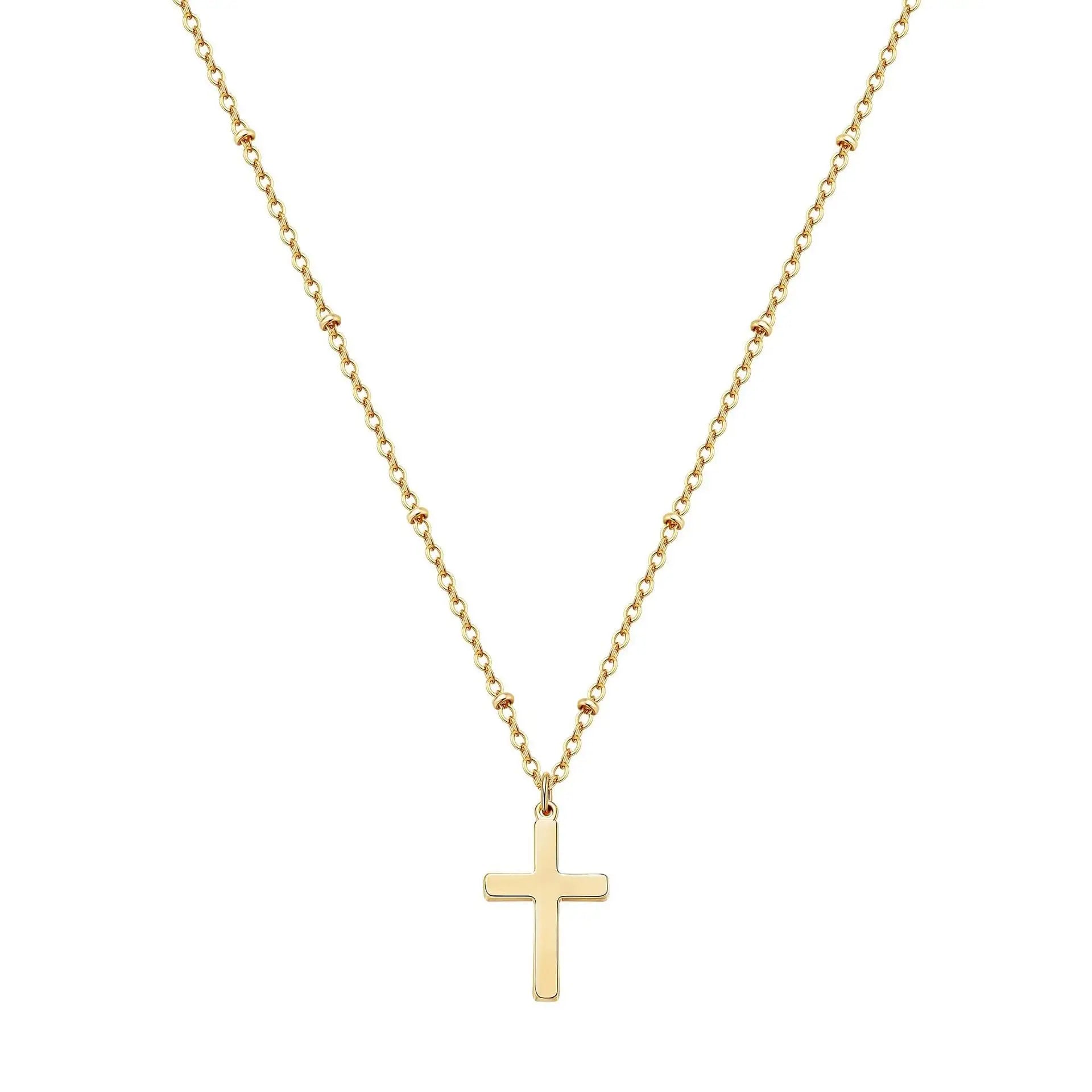 Plated Cross Ball Necklace