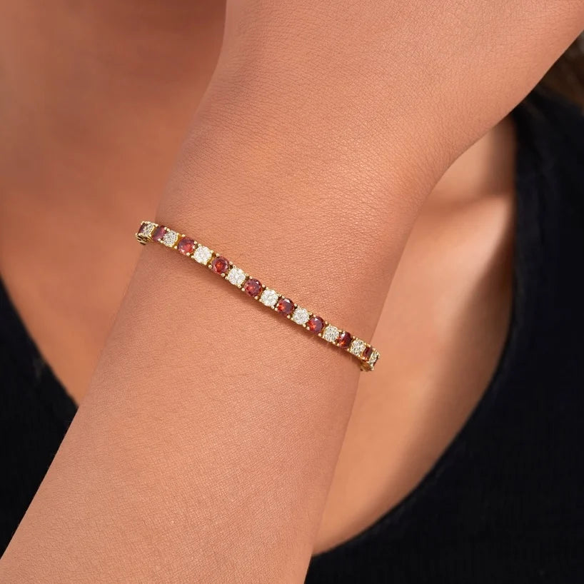 Heart Ruby Bracelet Link