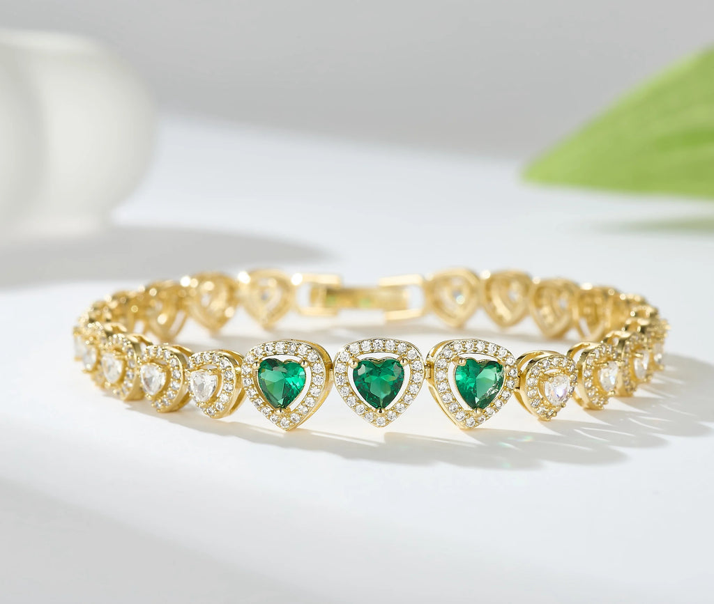Emerald Heart Bracelet Link