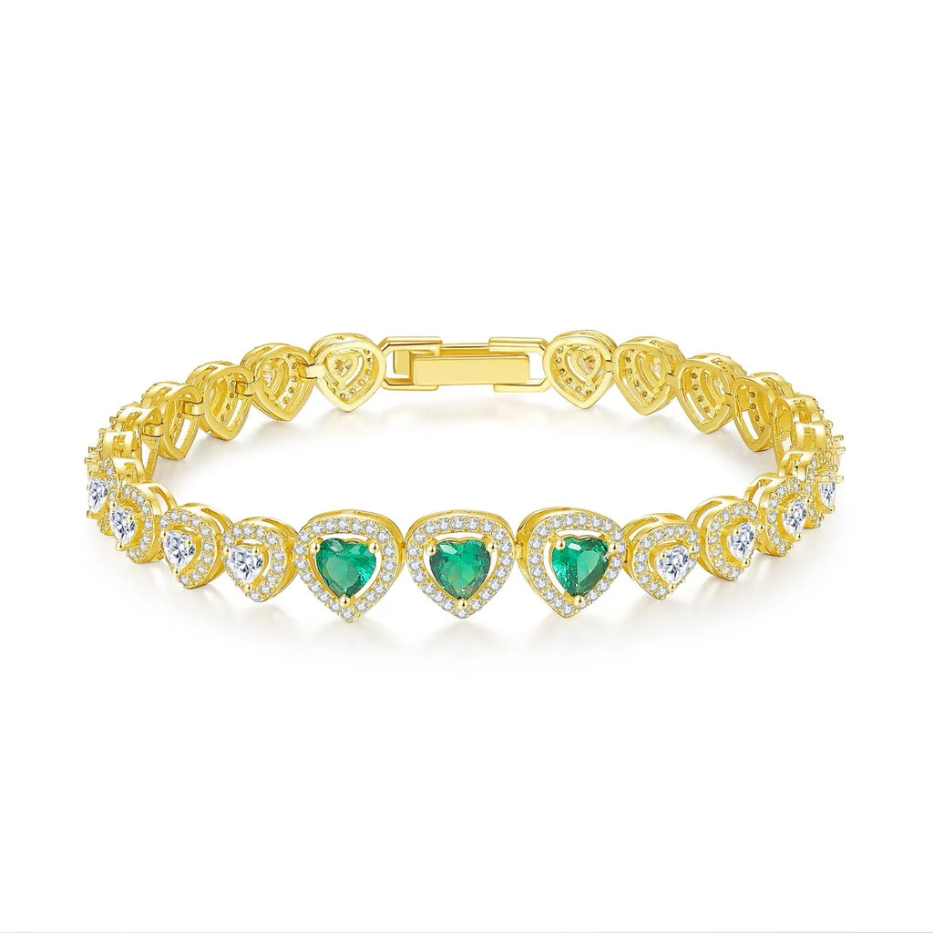 Emerald Heart Bracelet Link