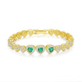 Emerald Heart Bracelet Link