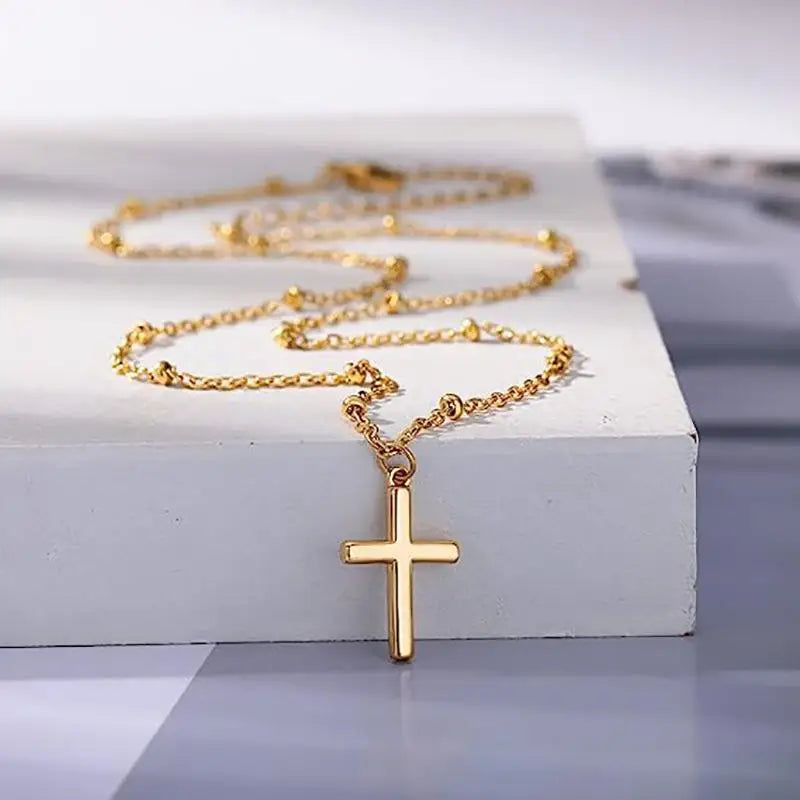 Plated Cross Ball Necklace
