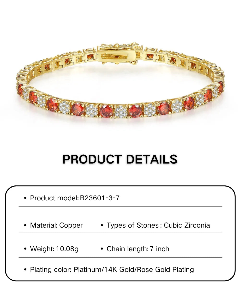 Heart Ruby Bracelet Link