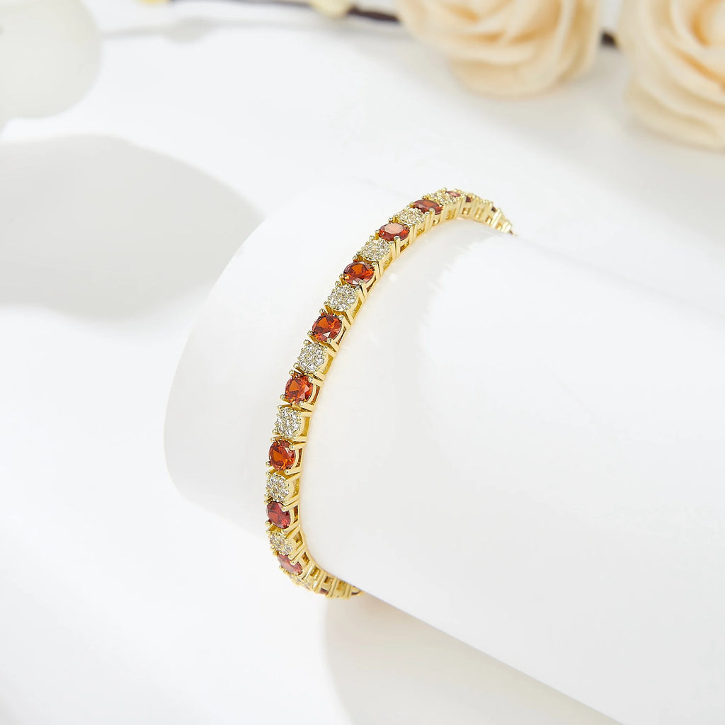 Heart Ruby Bracelet Link