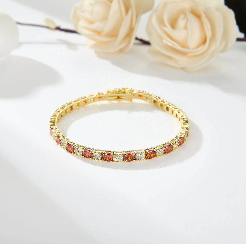 Heart Ruby Bracelet Link