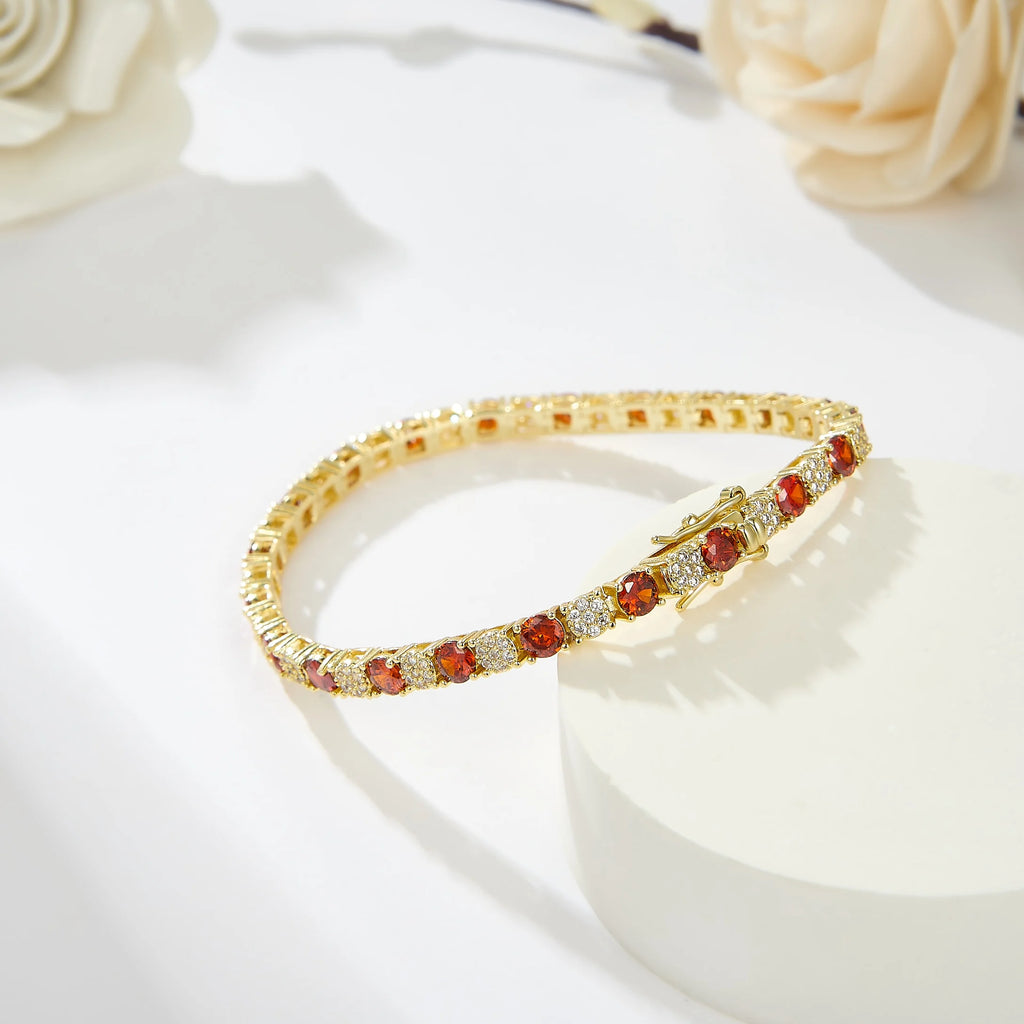 Heart Ruby Bracelet Link