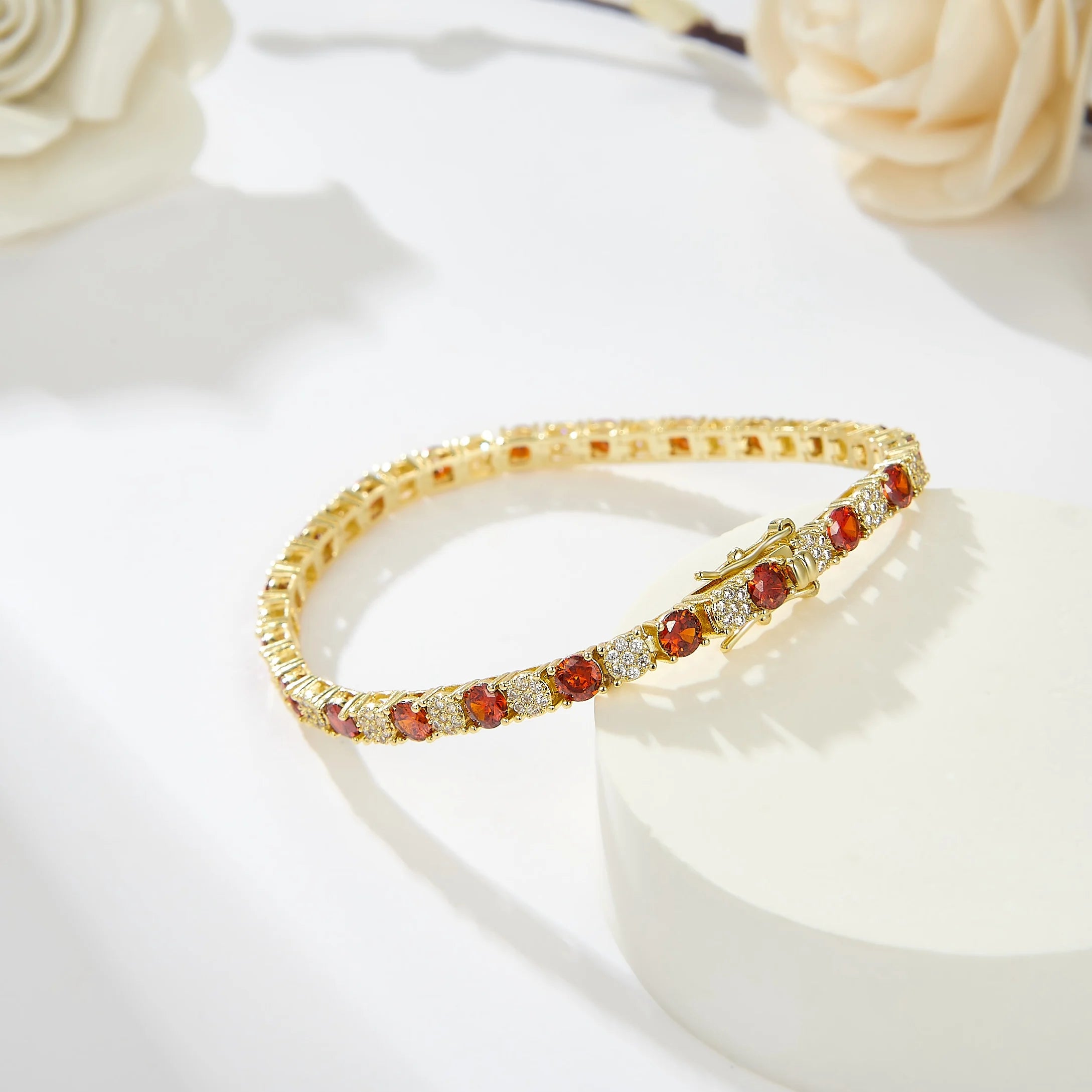 Heart Ruby Bracelet Link