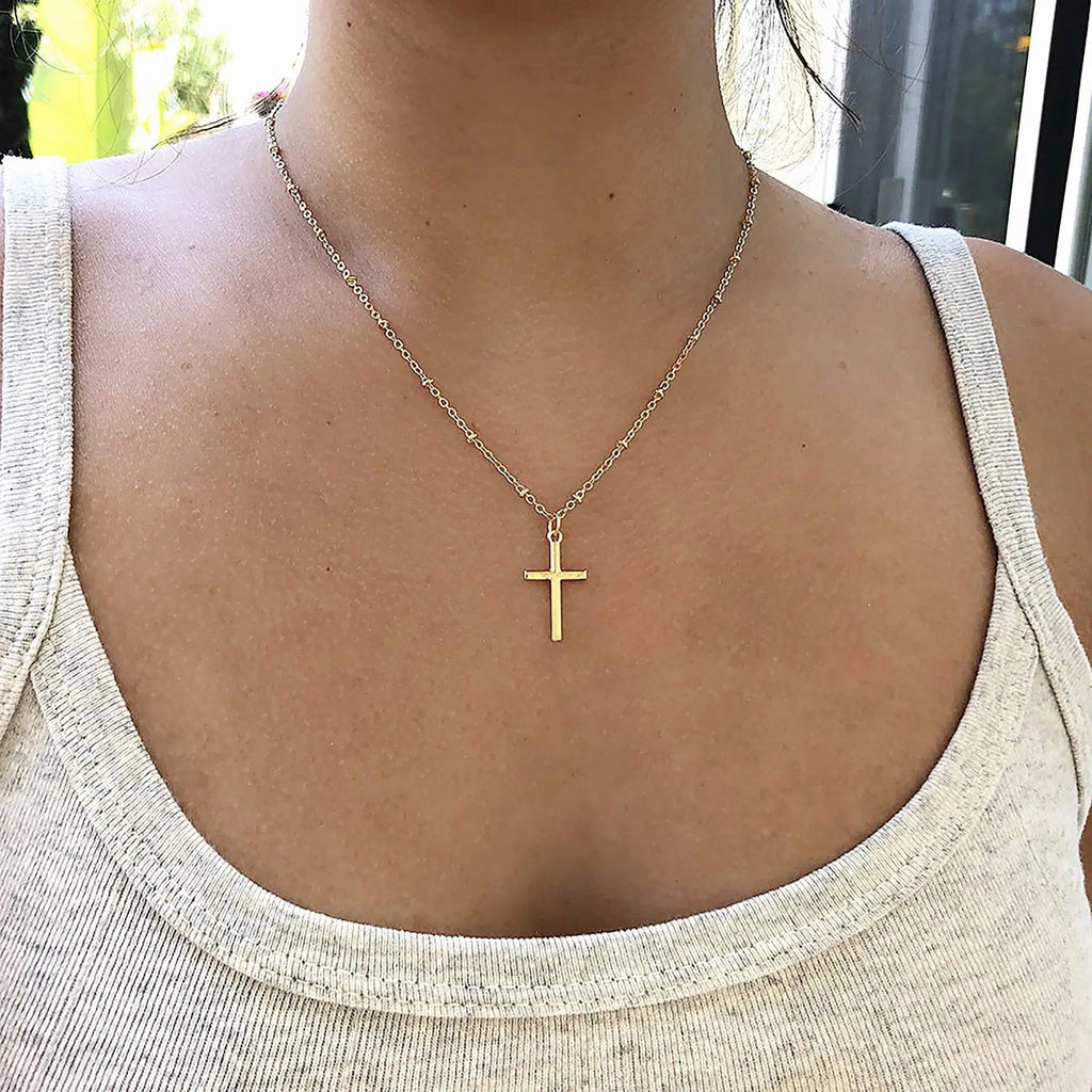 Plated Cross Ball Necklace
