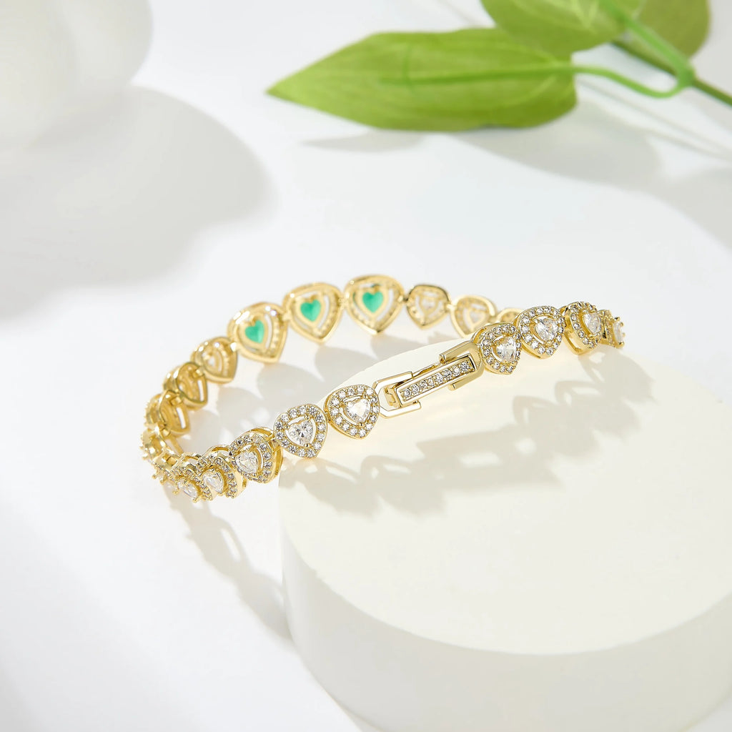 Emerald Heart Bracelet Link