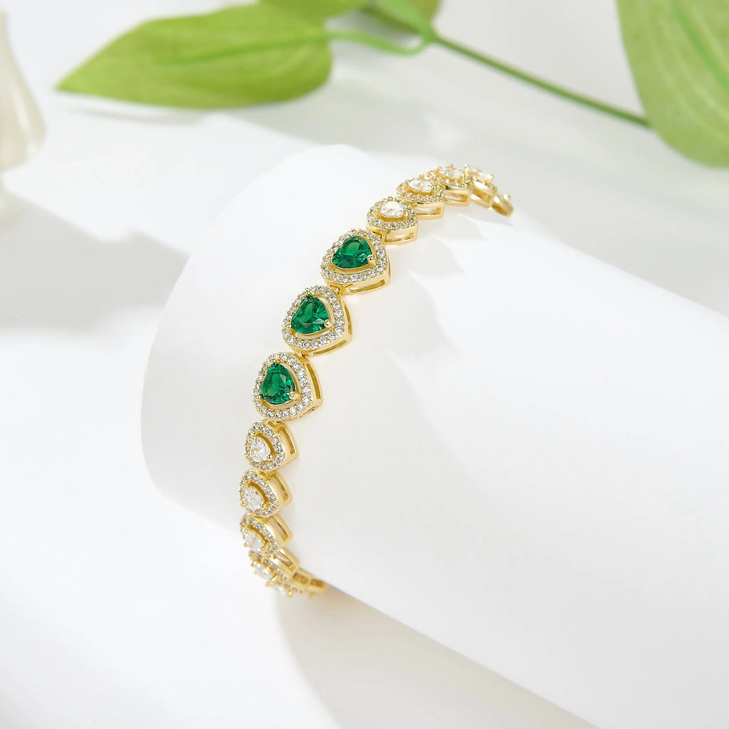 Emerald Heart Bracelet Link