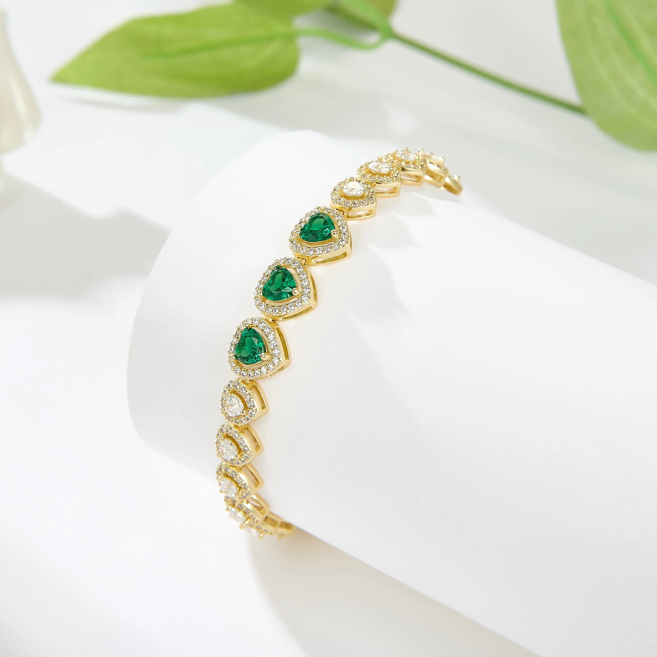 Emerald Heart Bracelet Link
