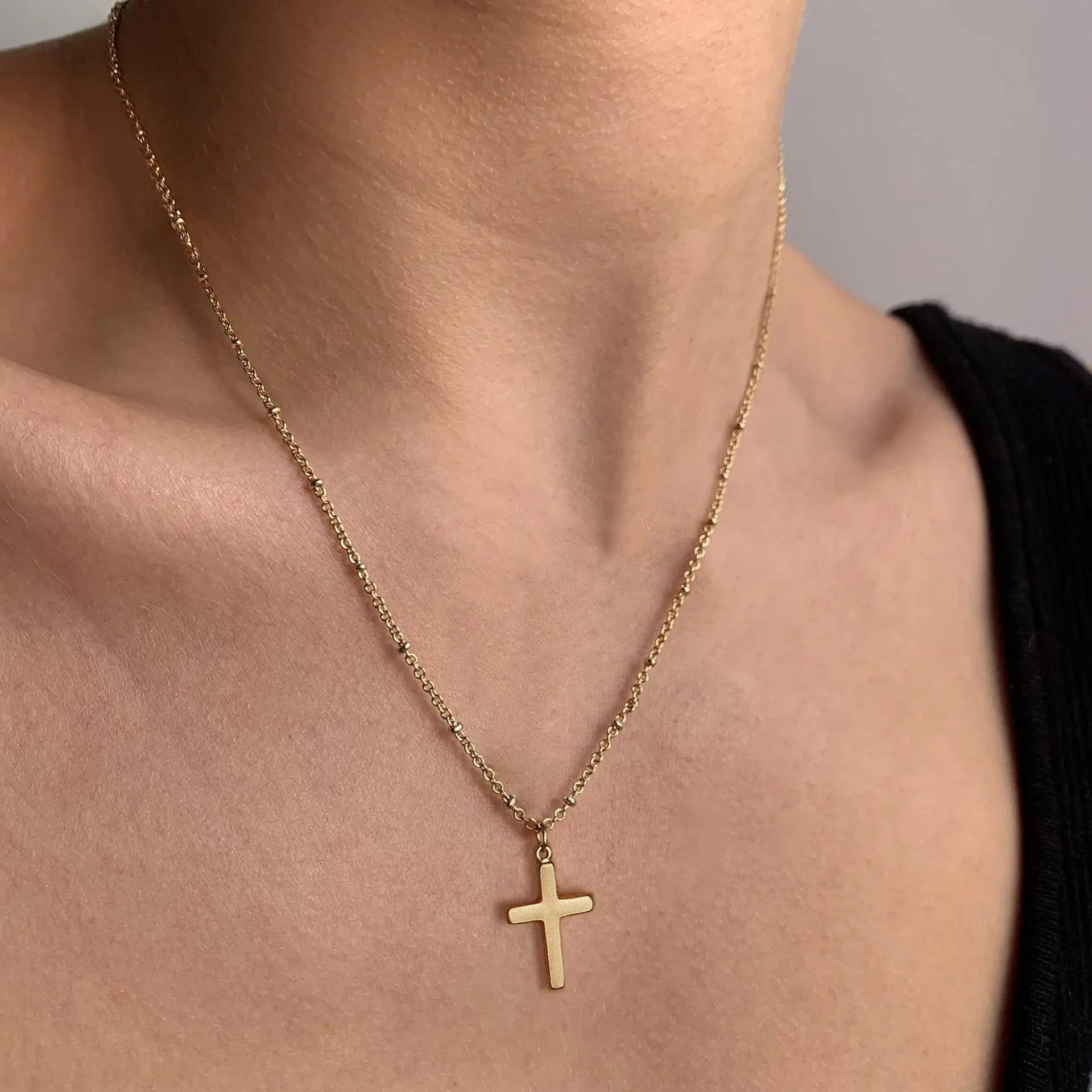 Plated Cross Ball Necklace